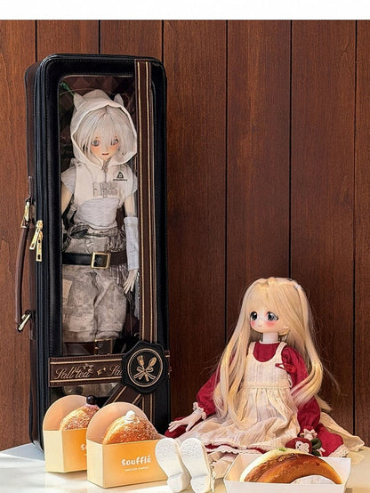 Transparent Window Black 1/4 Scale BJD Bag with Embroidered Details - Salt Tea