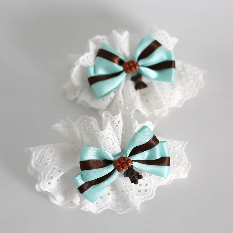 Wrist Mint Lolita Chocolate Accents) Teddy Cuffs Bear (Chocolate