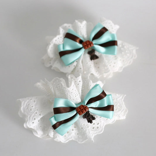Wrist Mint Lolita Chocolate Accents) Teddy Cuffs Bear (Chocolate