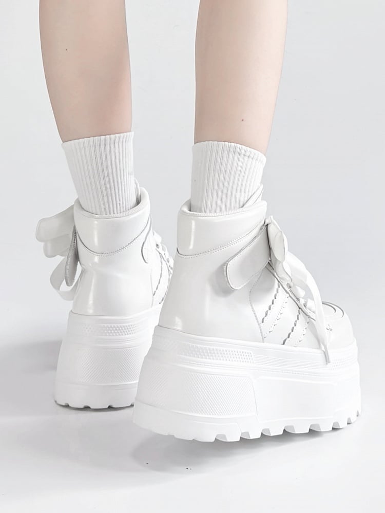 Shoes Accents Wings Gothic Platform Detachable White