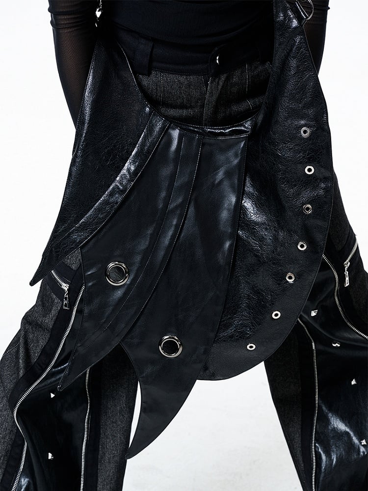 Black Punk Armor Large PU Crossbody Bag - Antiphase