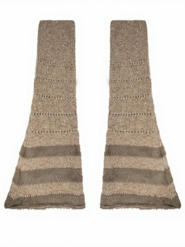 Knit Striped Sequin Leg Warmers - ModaSwings