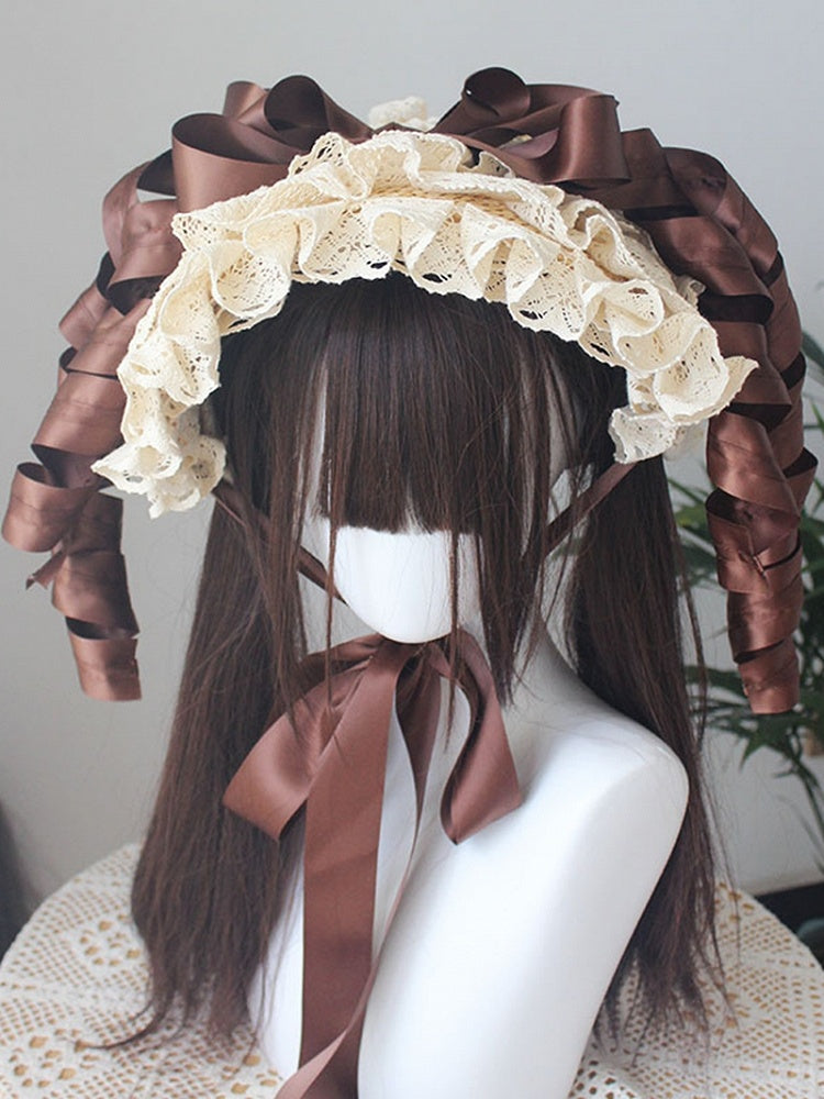 Bonnet Curls 8 Lolita Options Lace Ribbons with Color and – Design