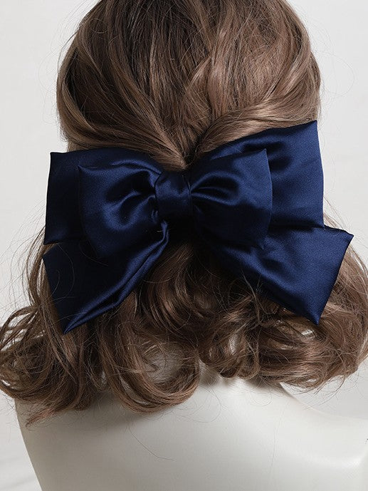 9 Color Options Sweet Lolita Satin Large Bowknot Hairclip