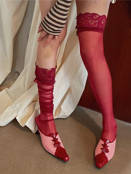 Color Detail Lace Options Sheer 11 Stockings