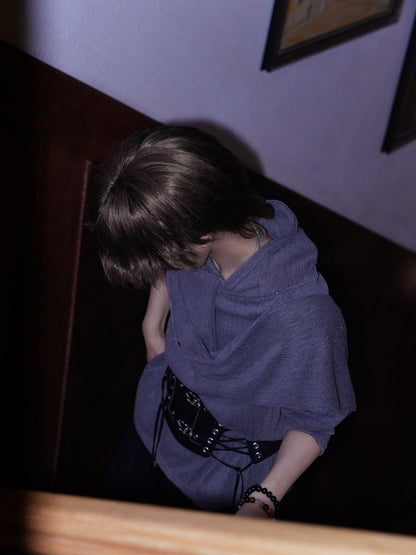 Cuffs with Scarf Neck Long-sleeve Hoodie Thumbhole