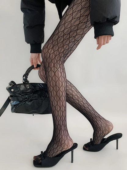 Sheer Tights Diamond Mesh