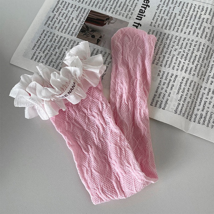 Unterknee-Spitze, 5-Besatzmuster, Farb- und Blumenoptionen, Strümpfe