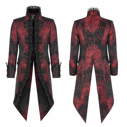 Rococo Coat Gorgeous and Men's Black Dark Red Tuxedo Lace