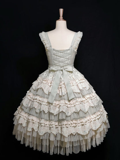 バニーレイヤードスカート ライトグリーン ロリータドレス