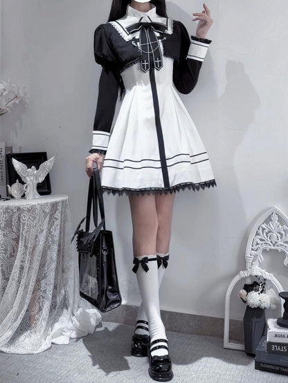 Black Jirai Kei Long Sleeve Bolero with Chain Accents - Ekomi
