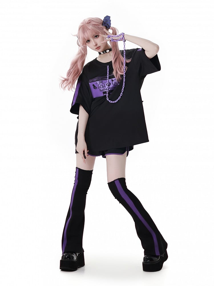 and Purple Pixel Angel Wing Hairclips Black