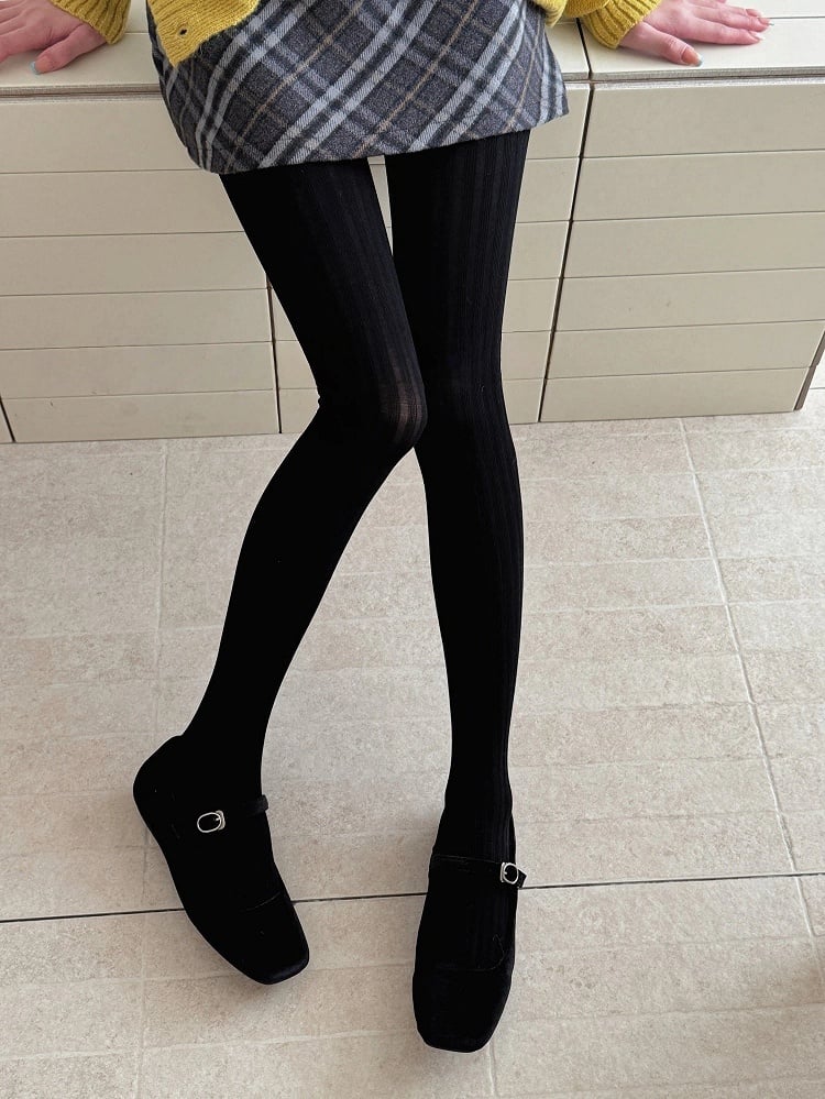 Ribbed Pantyhose Colors) Classic Lightweight Vertical (Multiple