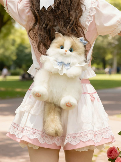 Ragdoll Cat Bag Plush Realistic Backpack/Crossbody Sitting