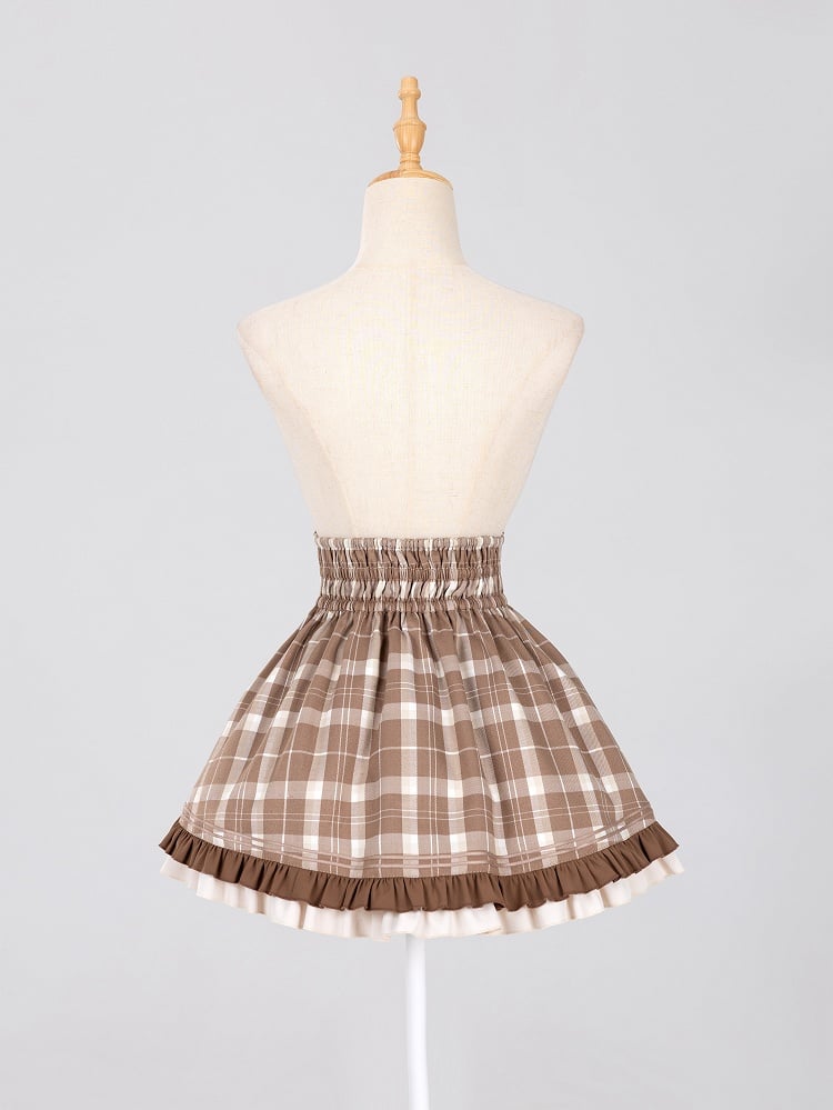 High-Waist Plaid Skirt with Cross-Lacing Corset - DevilInspired Exclusive Collection