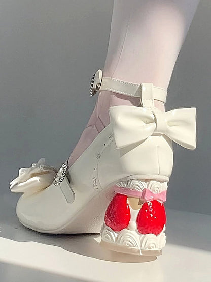 Mid-Heel Patisserie White Heel PU Mary Sweet Inspired in Janes -