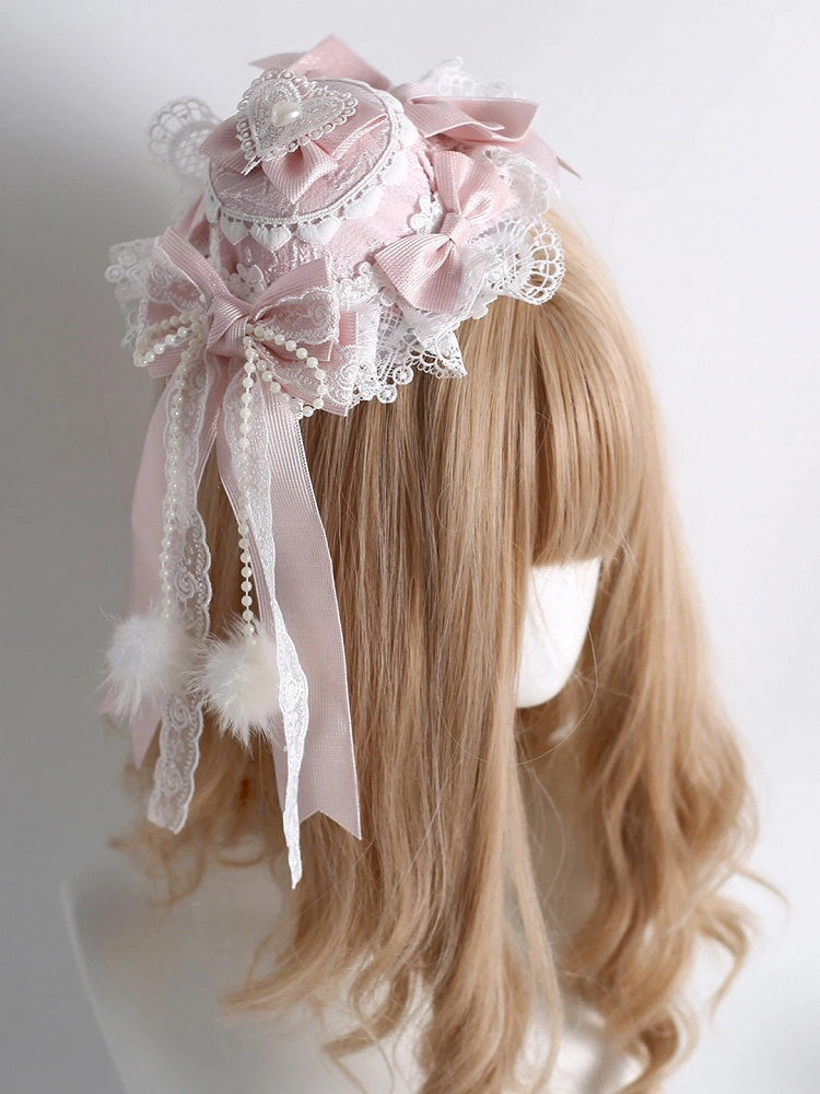 Pearl Mini Blush Lace Hat