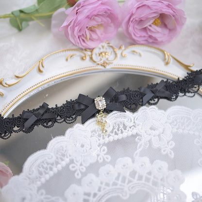 Jirai with Colors Star Bow Choker Moon 5 and Kei Rhinestones