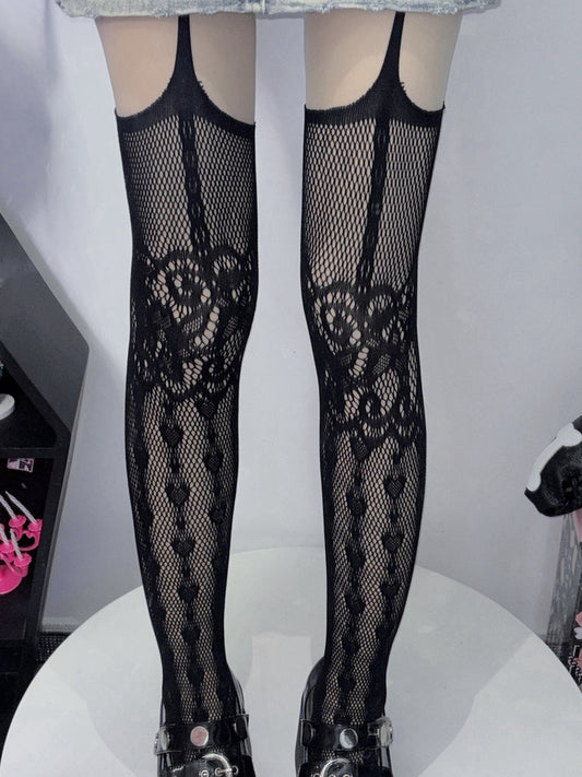 Black/Blue/White Y2K Stockings Suspender