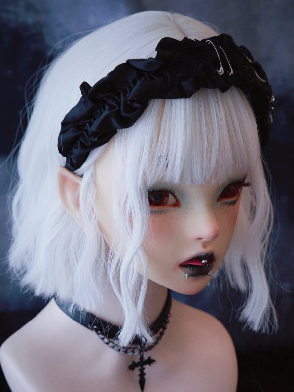 KC Black With Trim Details Pins Lace Ruffle