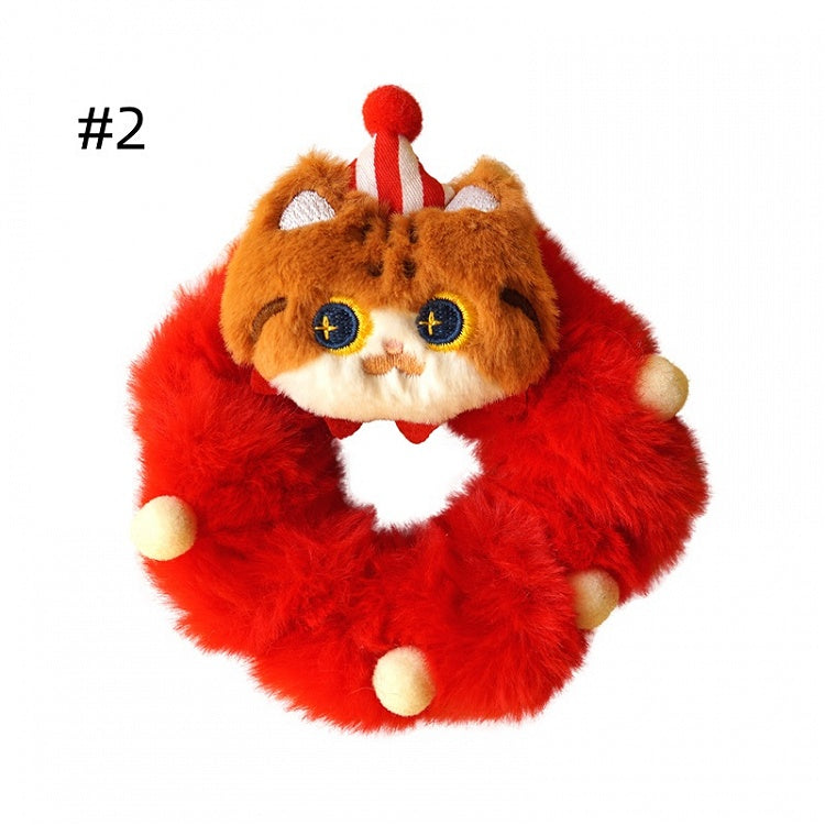5 Colors Options Cute Kitty Design Scrunchies