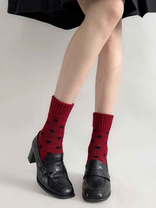 Red Dot Crew Warm Polka Socks