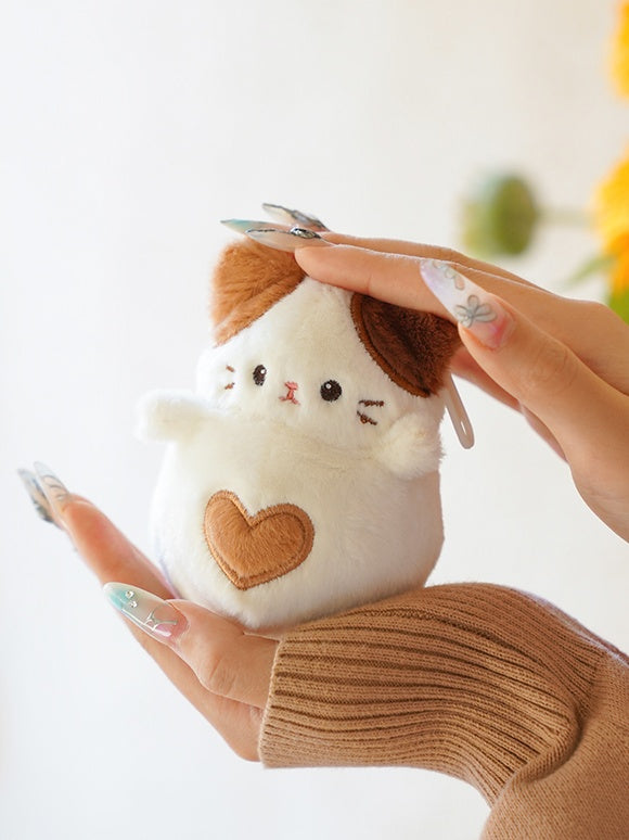 白いかわいい猫の形をしたぬいぐるみコインケースキーホルダー