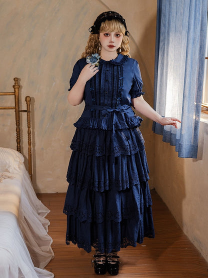 Elegant Multilayer Ruffled Floral Embroidery Skirt - Miss Point