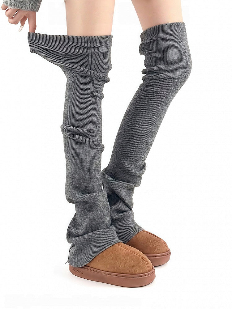 5 Warm Colors Slimming Knee Over Leg Knitted Flared Warmers