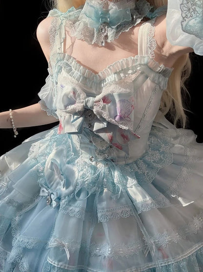 Robe salopette asymétrique imprimé poisson rouge - Mewroco