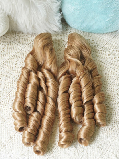 Black/Light Blonde/Blonde/Dark Brown Roman Curly Ponytail Claw Clips