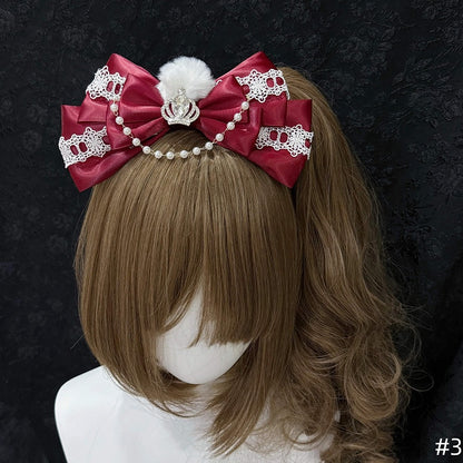 Floral Headpieces KC Set - Four-Color Necklace Lace Hime Chokers Lolita Bow