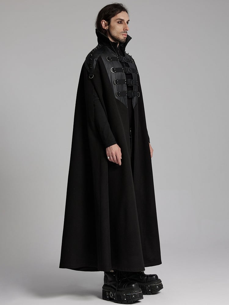 Men's Stand Black Handsome Punk Cape Collar