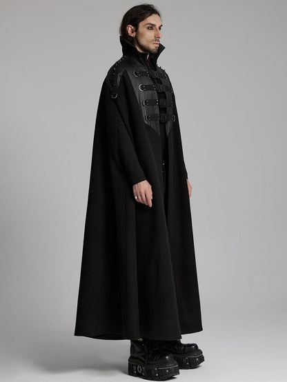 Men's Stand Black Handsome Punk Cape Collar