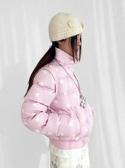 Detachable Jacket Trim Pink Daily Hood - Fur Hooded Winter Kawaii