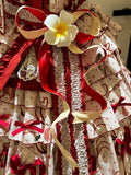 Red Yellow Floral Bow Lolita Brooch - A small milk candy