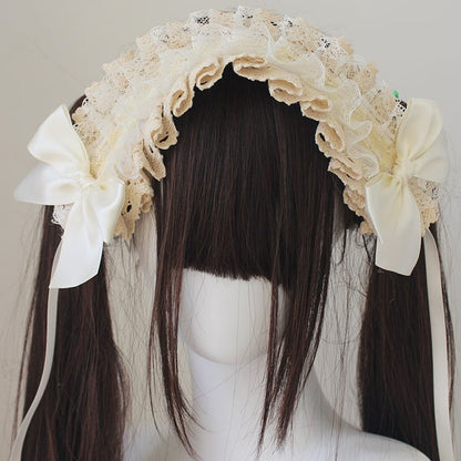 Bowknot Details Lace Trim Hairband