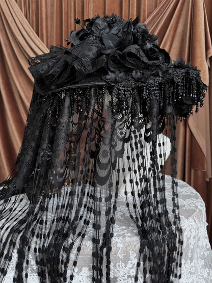 Black Gorgeous Dark Gothic Lolita Hat