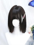 Shoulder Tea Bangs With Wig Length Straight Full Black
