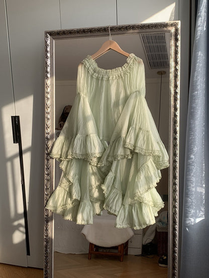 7-Color Cascading Ruffle Bell Sleeve Lolita Top - Starry Messenger