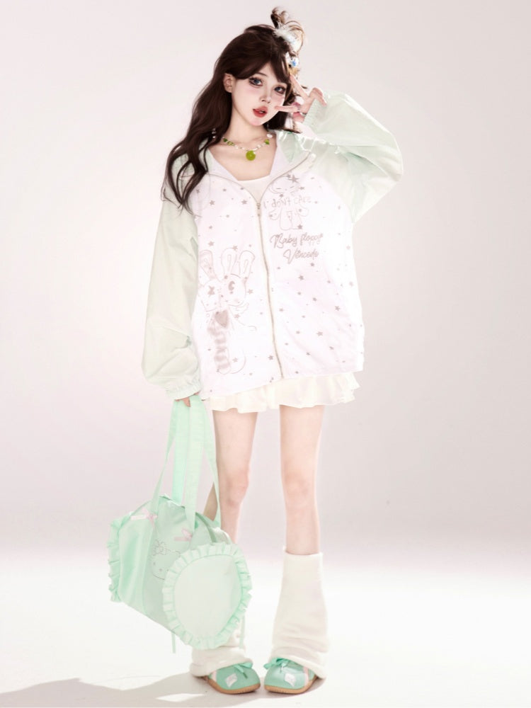 ミニスカート ラインストーン装飾 折り返しウエスト ホワイト