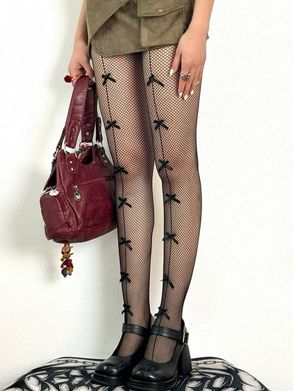 Details Fashion Blue/Black/Red/White Bowknot Tights Gyaru