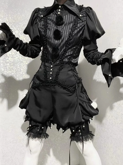 Pointed Clown - Ouji Black Outfit Vibes Collar Lolita Circus