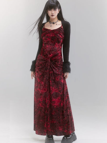 Black Detachable Faux Fur Collar and Cuffs Shawl