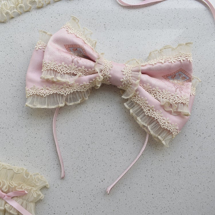 Pink KC Bowknot Blue / Mint Beige