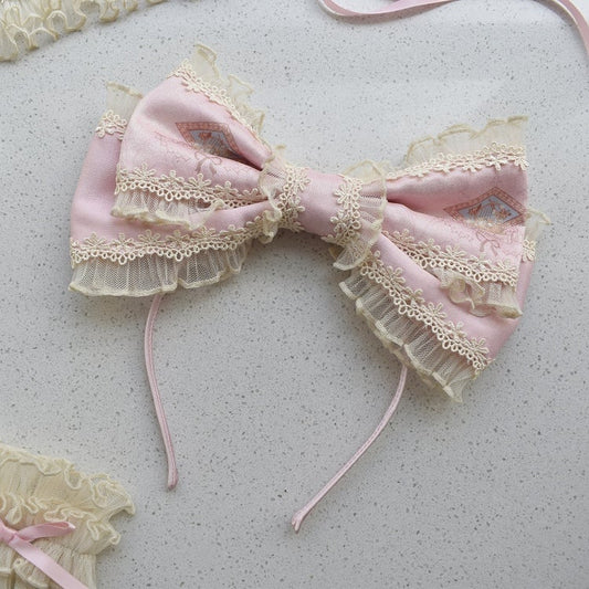 Pink KC Bowknot Blue / Mint Beige