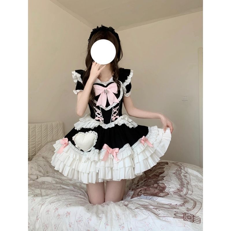 Lolita French Sweet Floral Puff Dress – Summer Princess Gown