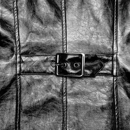 Black Coat Patent Goth Men's Long Leather