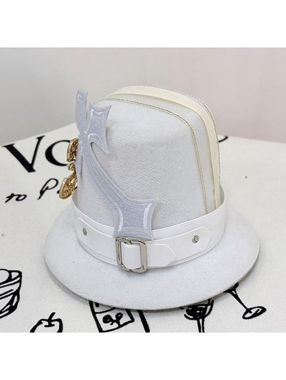Two-Tone Ouji Lolita Mini Hat Featuring Cross Accents - Castle Too