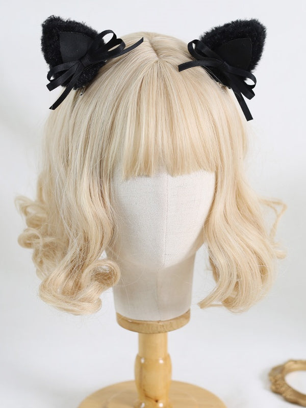 Plush Ear 5 Hairclips Kitty Colors Pair of A